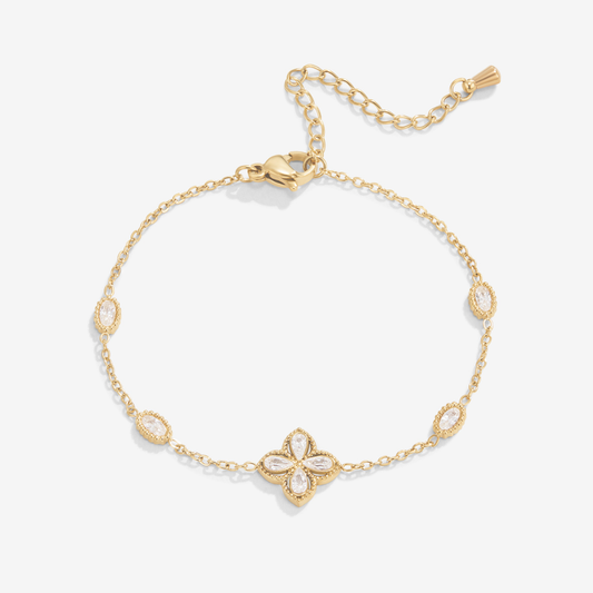 18K Four-Leaf Clover Crystal Bracelet – Sparkling Crystals