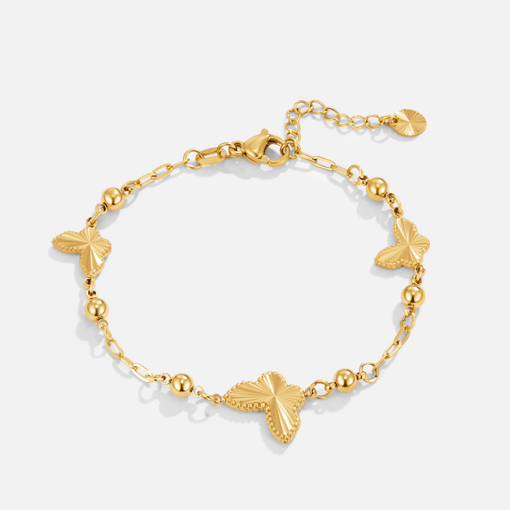 18K Emilia Golden Butterfly Bracelet – Sparkling Crystals