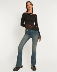 Lucca Black Lace Top – Elegant Women's Lace Blouse UK