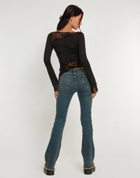 Lucca Black Lace Top – Elegant Women's Lace Blouse UK