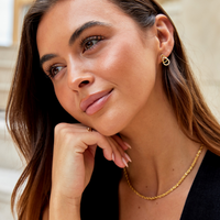 18K Gold Mara Teardrop Link Earrings