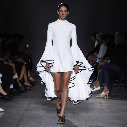 Large Lotus Leaf Sleeve Dress