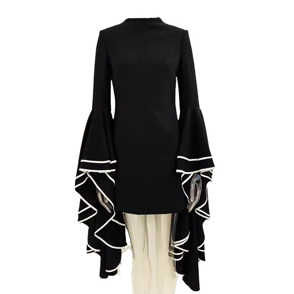 Large Lotus Leaf Sleeve Dress
