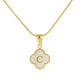 Four-leaf clover shell letter necklace