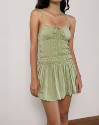 Rasmil Sage Green Bubble Mini Dress – Women's Party Dress