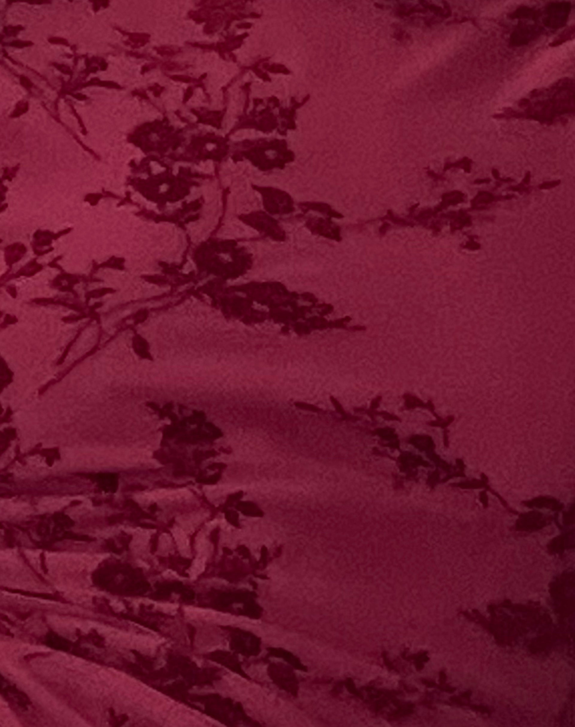 Botanical Flower Mini Maroon Dress – Chic Floral Print Dress