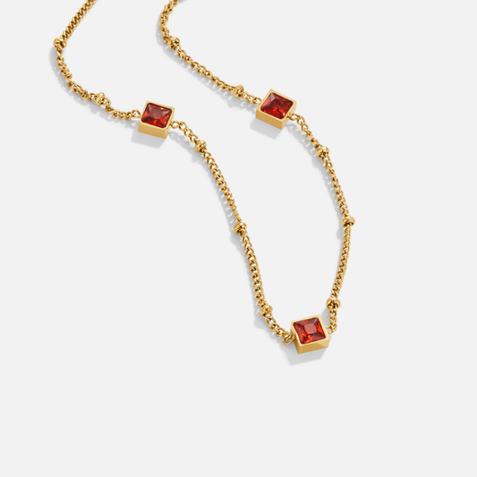 18K Alberta Red Crystal Necklace