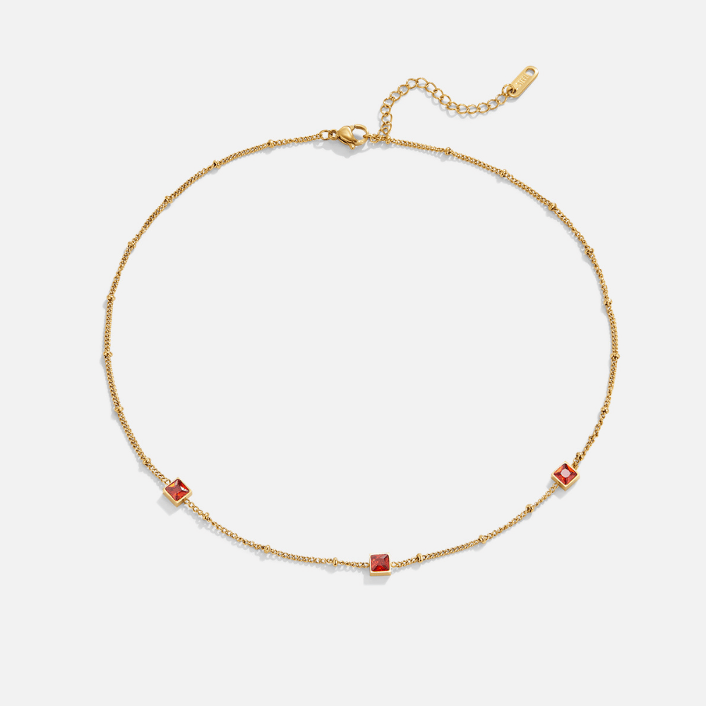 18K Alberta Red Crystal Necklace