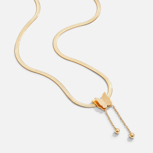 18K Gold Butterfly Pendant Necklace