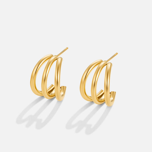 18K Gold Anaya Triple Hoop Earrings