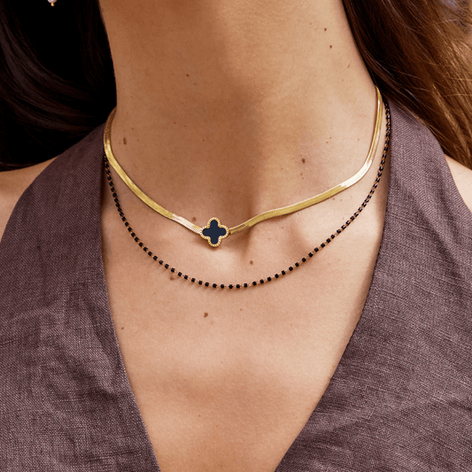 18K Clover Leaf Necklace – Elegant  Leaf Necklace