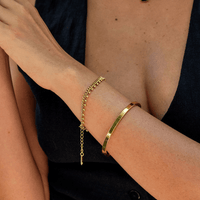 18K  Cuban Chain Droplet Bracelet