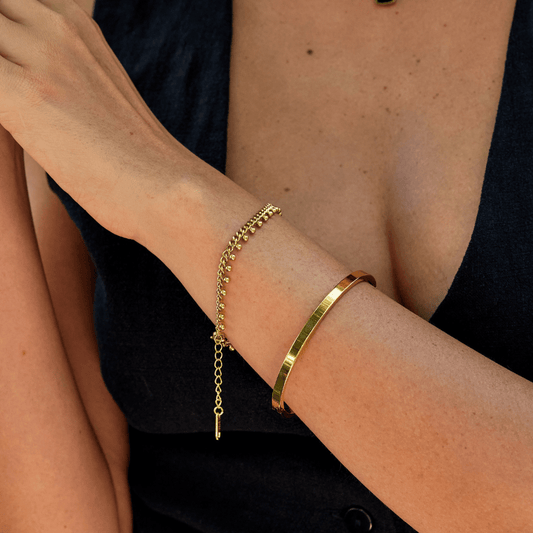 18K  Cuban Chain Droplet Bracelet