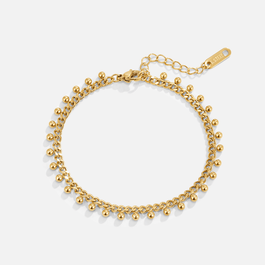 18K  Cuban Chain Droplet Bracelet
