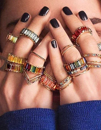 Rainbow Party Ring – Gold-Plated Vibrant Gemstone Band