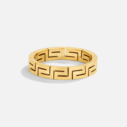 18K Celestine Gold Hollow Ring