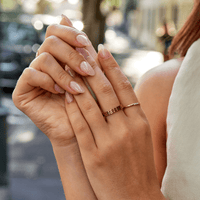18K Celestine Gold Hollow Ring