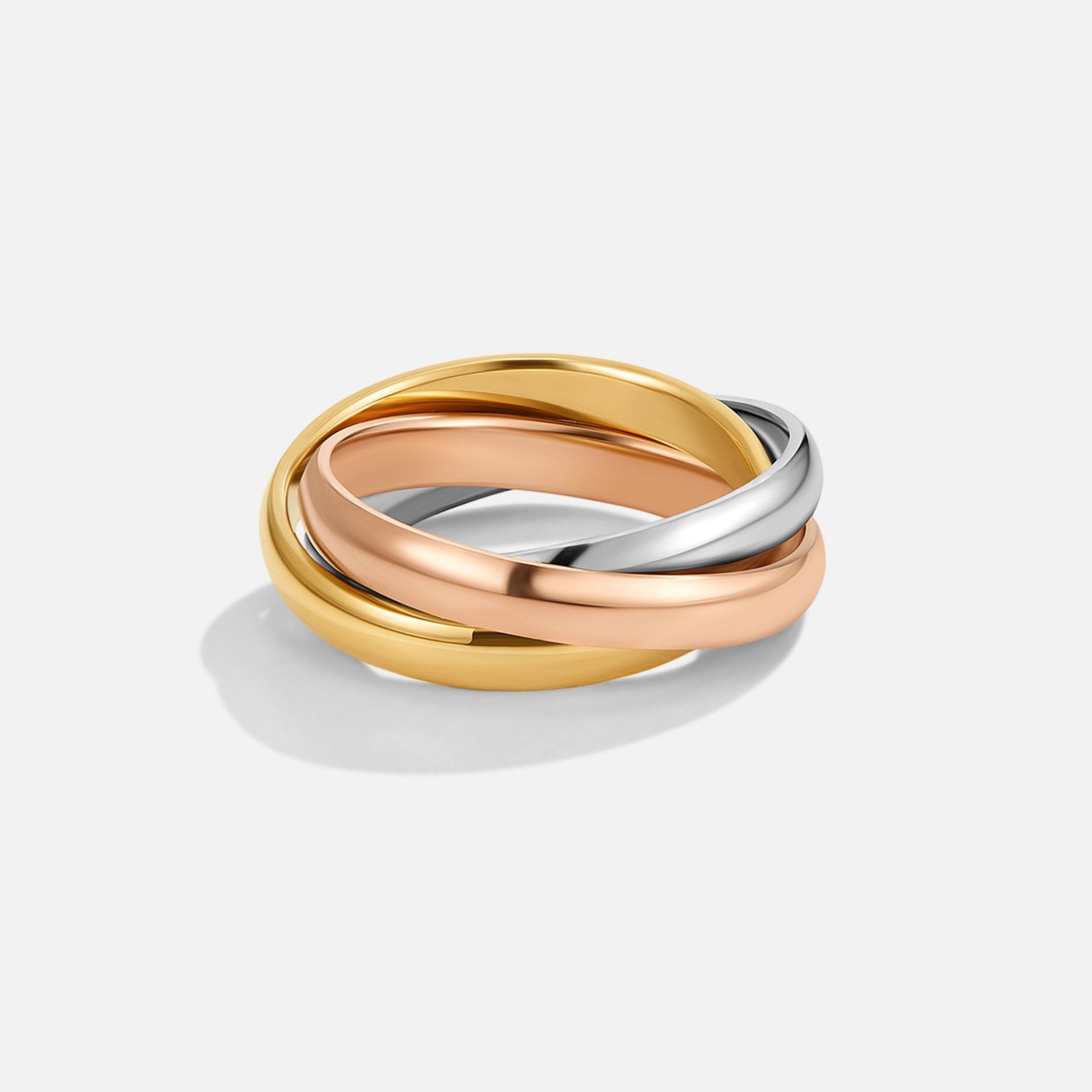 18K Gold Three-Toned Loop Ring