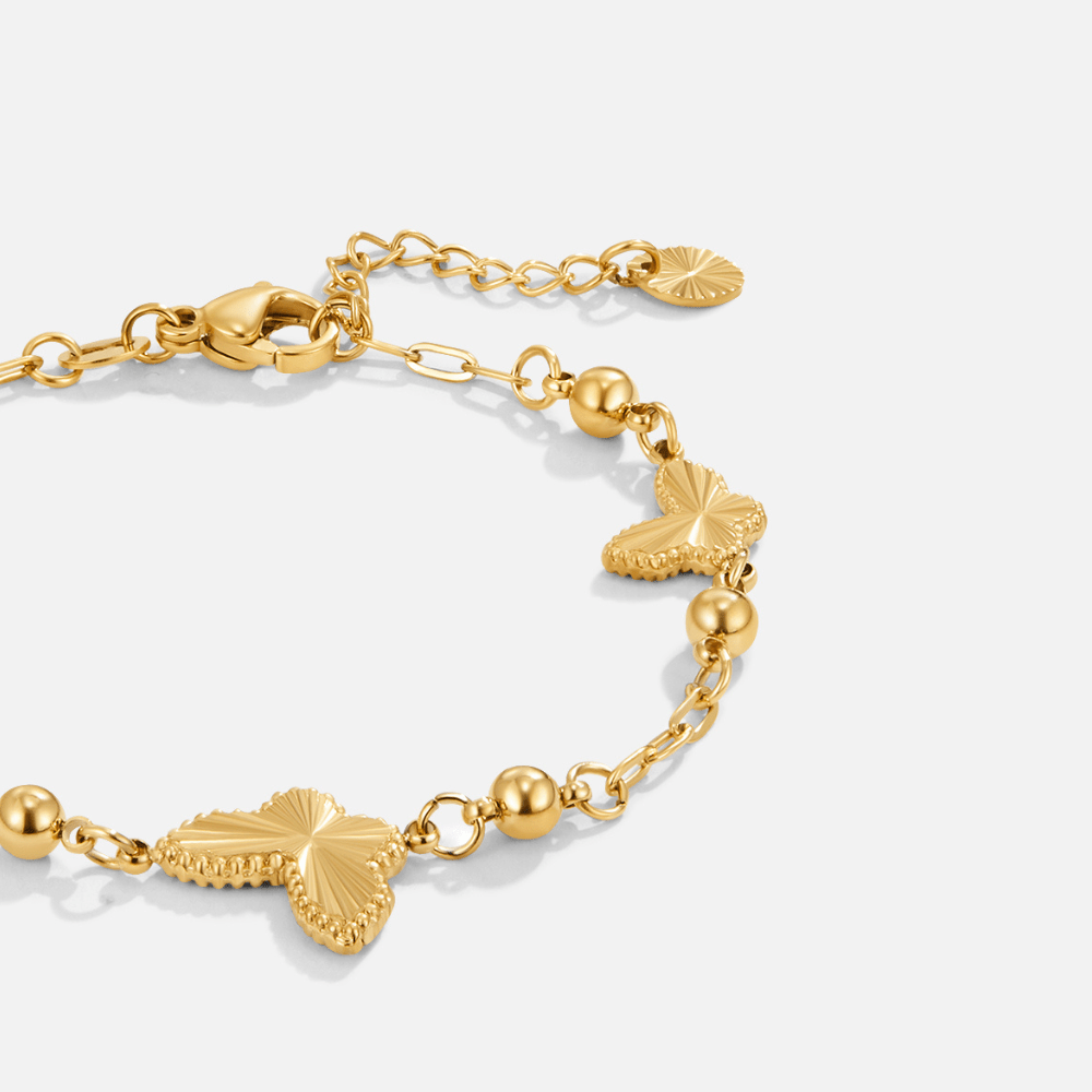 18K Emilia Golden Butterfly Bracelet – Sparkling Crystals