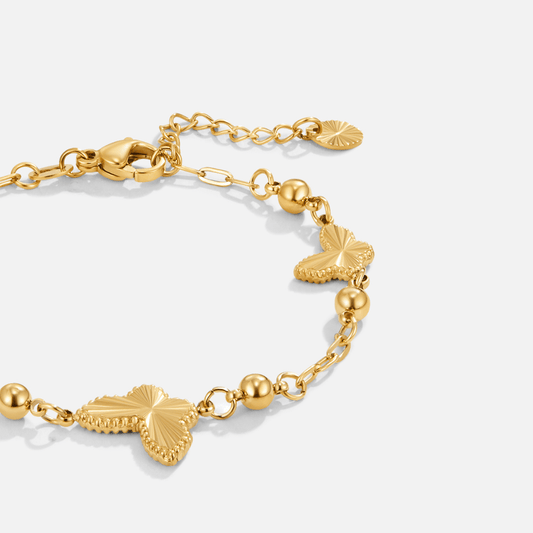 18K Emilia Golden Butterfly Bracelet – Sparkling Crystals