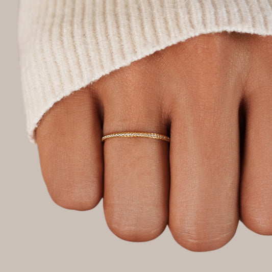 18K Gold Eternity Crystal Ring