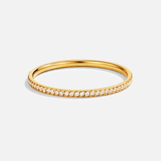 18K Gold Eternity Crystal Ring