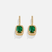 18K Gold Evergreen Crystal Earrings