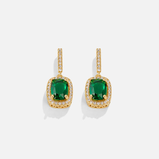 18K Gold Evergreen Crystal Earrings