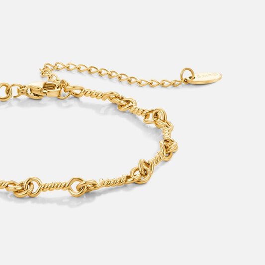 18K Gold Figaro Knot Chain Bracelet