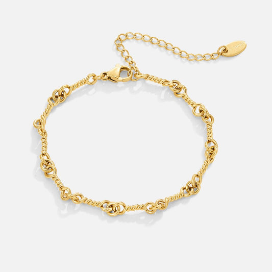 18K Gold Figaro Knot Chain Bracelet