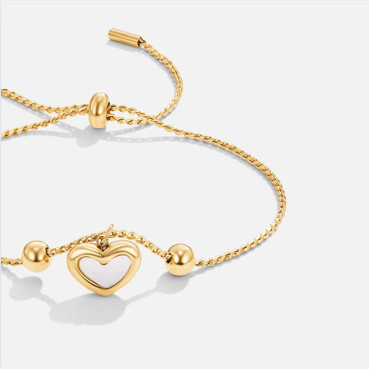 18K Gold Forever Love Heart Bracelet