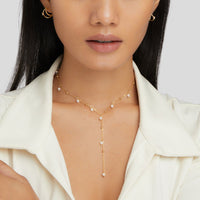 18K LARIAT DROP NECKLACE