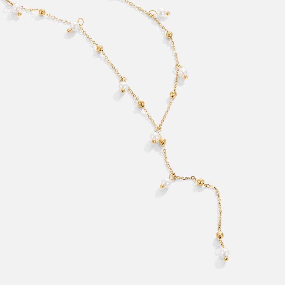 18K LARIAT DROP NECKLACE