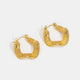 18K GEOMETRIC WAVE GOLD HOOP EARRINGS