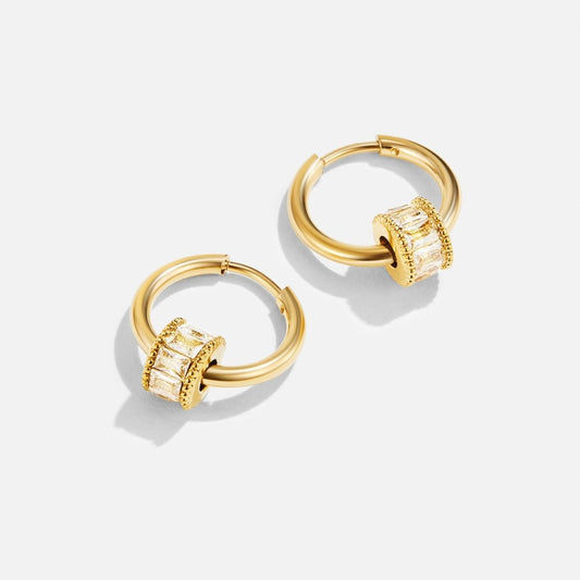 18K Gold Gigi Crystal Hoop Earrings