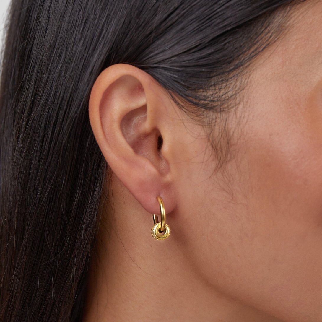 18K Gold Gigi Crystal Hoop Earrings