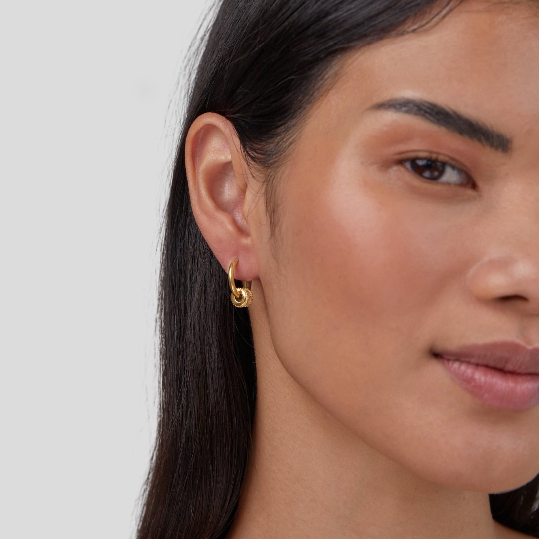 18K Gold Gigi Crystal Hoop Earrings