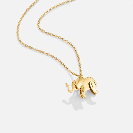 Gold Elephant Necklace – Animal Pendant Jewelry