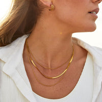 18K Gold Multi-Layered Chain Necklace