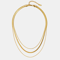 18K Gold Multi-Layered Chain Necklace
