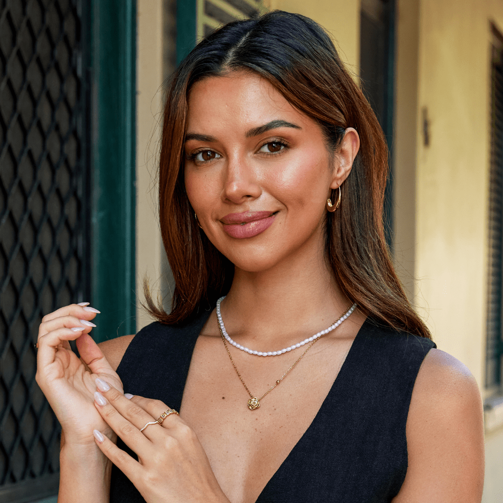 18k Golden Rose Pendant Necklace – A Timeless Bloom in Gold