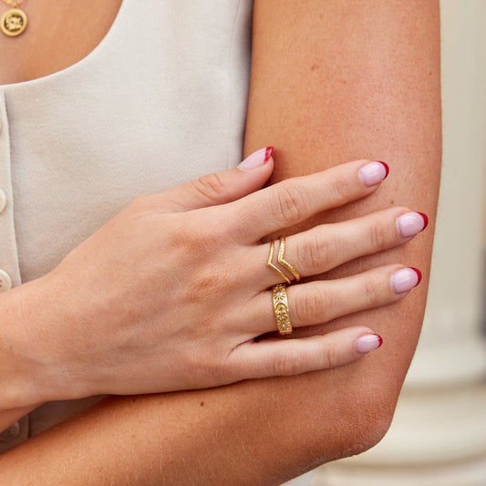 Harper Layered Wrap Ring – Elegant 18k Gold Design