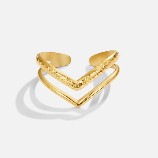 Harper Layered Wrap Ring – Elegant 18k Gold Design