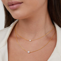 18K Gold Layered Freshwater Pearl Necklace