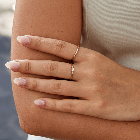 18K Leonore Baguette Crystal Ring