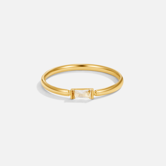 18K Leonore Baguette Crystal Ring