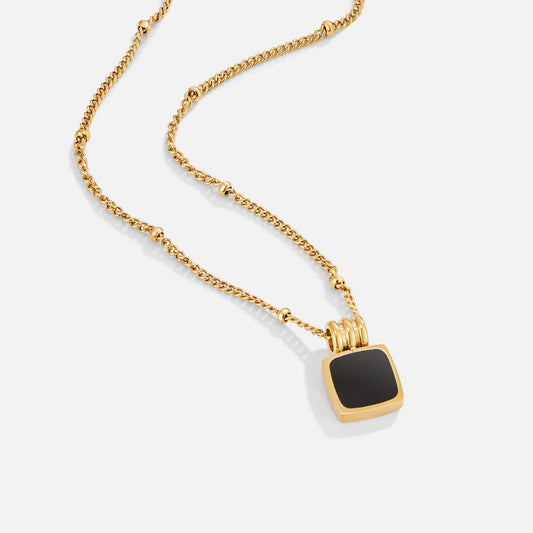 18K Gold Lucia Black Pendant Necklace