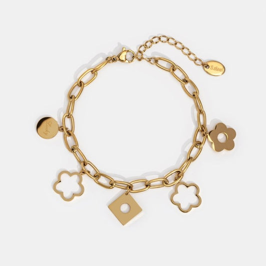 18K Gold Lucky Daisy Charm Bracelet