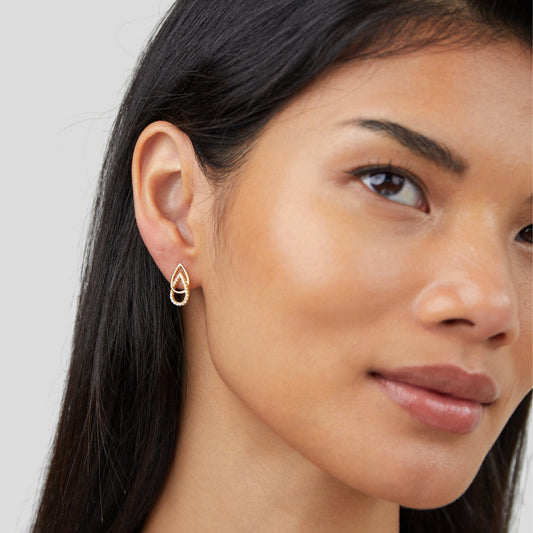 18K Gold Mara Teardrop Link Earrings