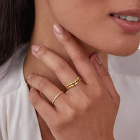 18K Gold Marissa White Crystal Layered Ring
